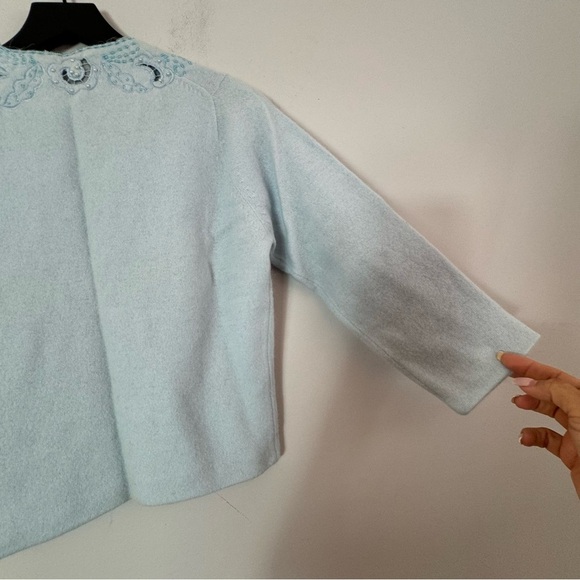 Vintage Barbara Lee Passport Collection Lambswool Hand Decorated Cardigan - Picture 9 of 16